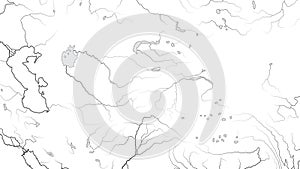 World Map of CENTRAL ASIA REGION (ASIA INTERIOR): Kazakhstan, Turkestan, Afghanistan. Geographic chart.