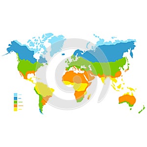 World map with climate zone