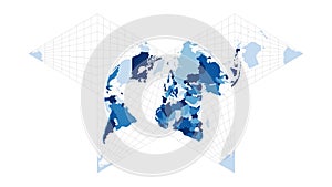 World Map. Collignon butterfly projection.