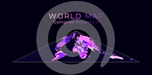 World Map. Collignon equal-area pseudocylindrical.
