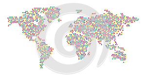 World map color dots