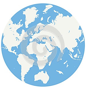 World Map Color Isolated Vector Icon that can be easily modified or edit