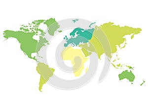 World map - colorful continents