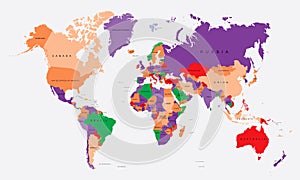 world map colorful design