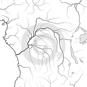 World Map of The CONGO RIVER basin: Central Equatorial Africa, Congo, Kongo, Zaire. Geographic chart.