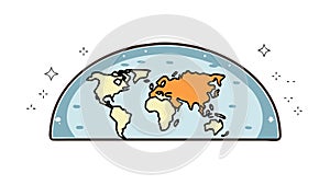 World Map with Connected Data Points and Network, vector design Generative AI