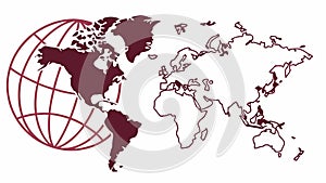 World Map Connected Dots Network Art, vector design Generative AI