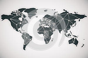 World map and connection lines