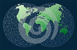 World map connection. Van Der Grinten 4.