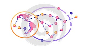 World Map Connectivity Network Vector Art, vector design Generative AI