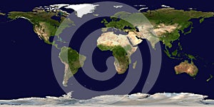 World map. Continents and oceans