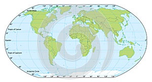 World map with coordinates