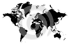 World map with countries borders.