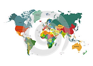 World map with country names