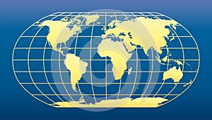 World Map dark blue background