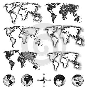 World map design elements