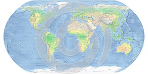 World Map Detailed Physical Map photo