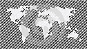 World map diagonal lines gray