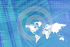 World Map Digital Economy Background