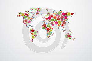 World Map Dots Vector