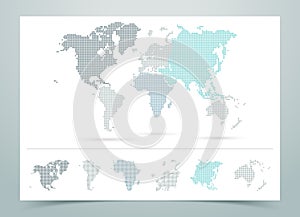 World Map Dotted Vector With Continents