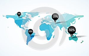 World map earth infographic design. Country europe template, globe background continent for travel