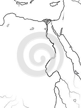 World Map of EGYPT, NUBIA, LIBYA: Ancient Egypt, Libya, Nubia, Nile River & Delta. Geographic chart. photo