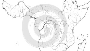 World Map of EQUATORIAL AFRICA REGION: Central Africa, Congo, ZaÃÂ¯re, Nigeria, Kenya, Tanzania. Geographic chart. photo