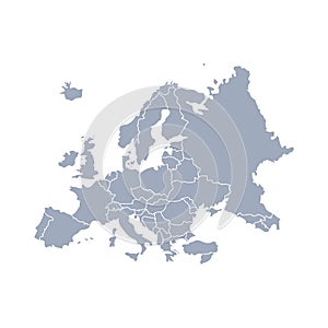 World map europe outline in vector