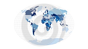 World Map. Fahey pseudocylindrical projection.