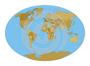 World Map. Fahey pseudocylindrical projection.