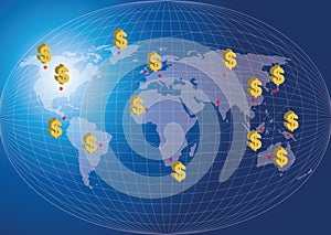 World Map Finance Concept.