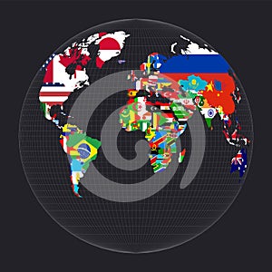 World map with flags.