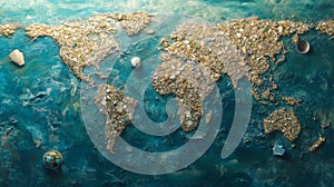 World Map Formed by Ocean Plastic Pollution