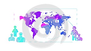World Map Global Network Connection Vector, vector design Generative AI