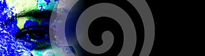 World map with global network.Internet technology concept background. High-tech technology background.Binary stream. Data highway.