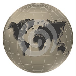 World map globe light globus brown photo