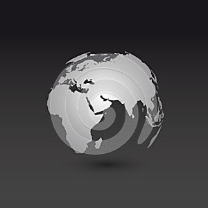 World map globe template