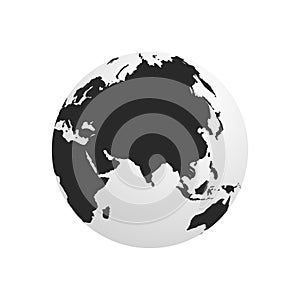 World map. Globes of Earth icon. Vector globe map design isolated on transparent background. Earth hemispheres with continents