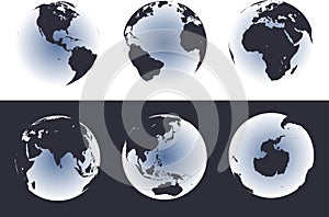 World Map on Glowing Globes