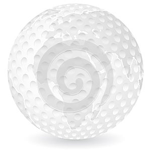 World map golf ball