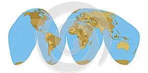 World Map. Goode`s interrupted homolosine.