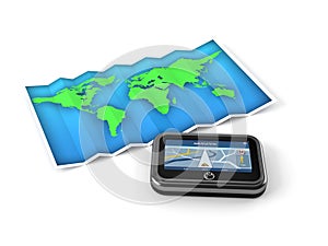 World map with GPS