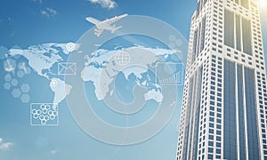 World map and graphs