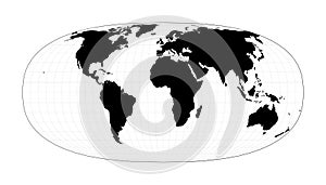 World map with graticule lines.