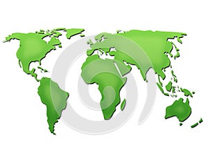 World map in green