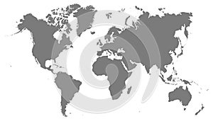 World map grey illustration with high details