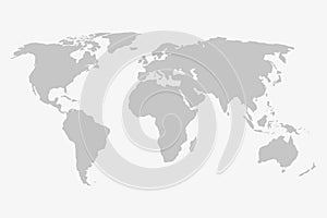 World map in grey on a white background