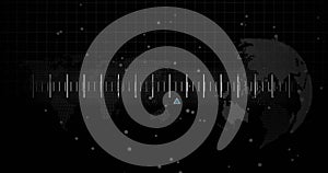 World map with grid and data points, image of global data analysis
