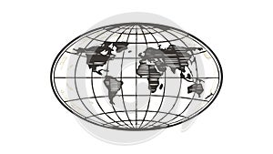 World Map Grid Line Art for Global Data, vector design Generative AI